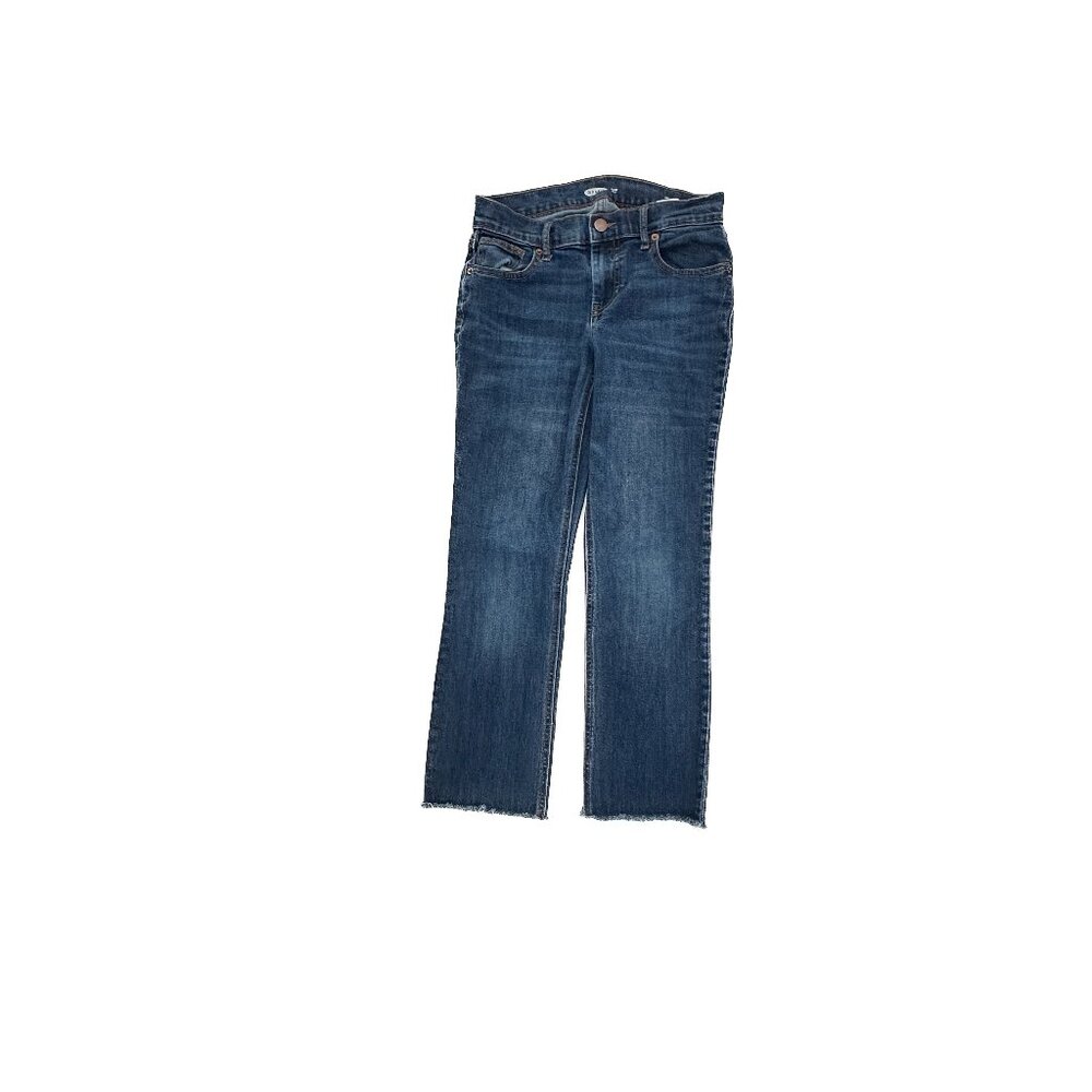 Old Navy Flare Ankle Raw Hem Women'sβ size 0 Dark Wash Blue Denim Jeans